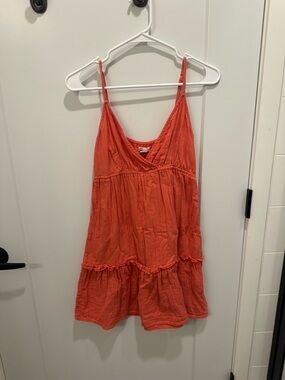 Billabong Coral Orange Tiered Spaghetti Strap Dress